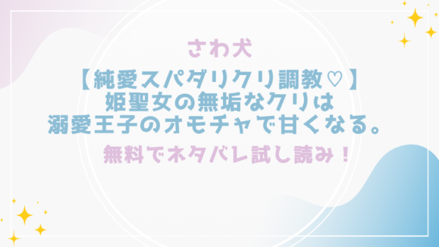 【純愛スパダリクリ調教♡】姫聖女の無垢なクリは溺愛王子のオモチャで甘くなる。を無料でraw,hitomiで漫画が読める?格安価格で読めるサイトを紹介(さわ犬)